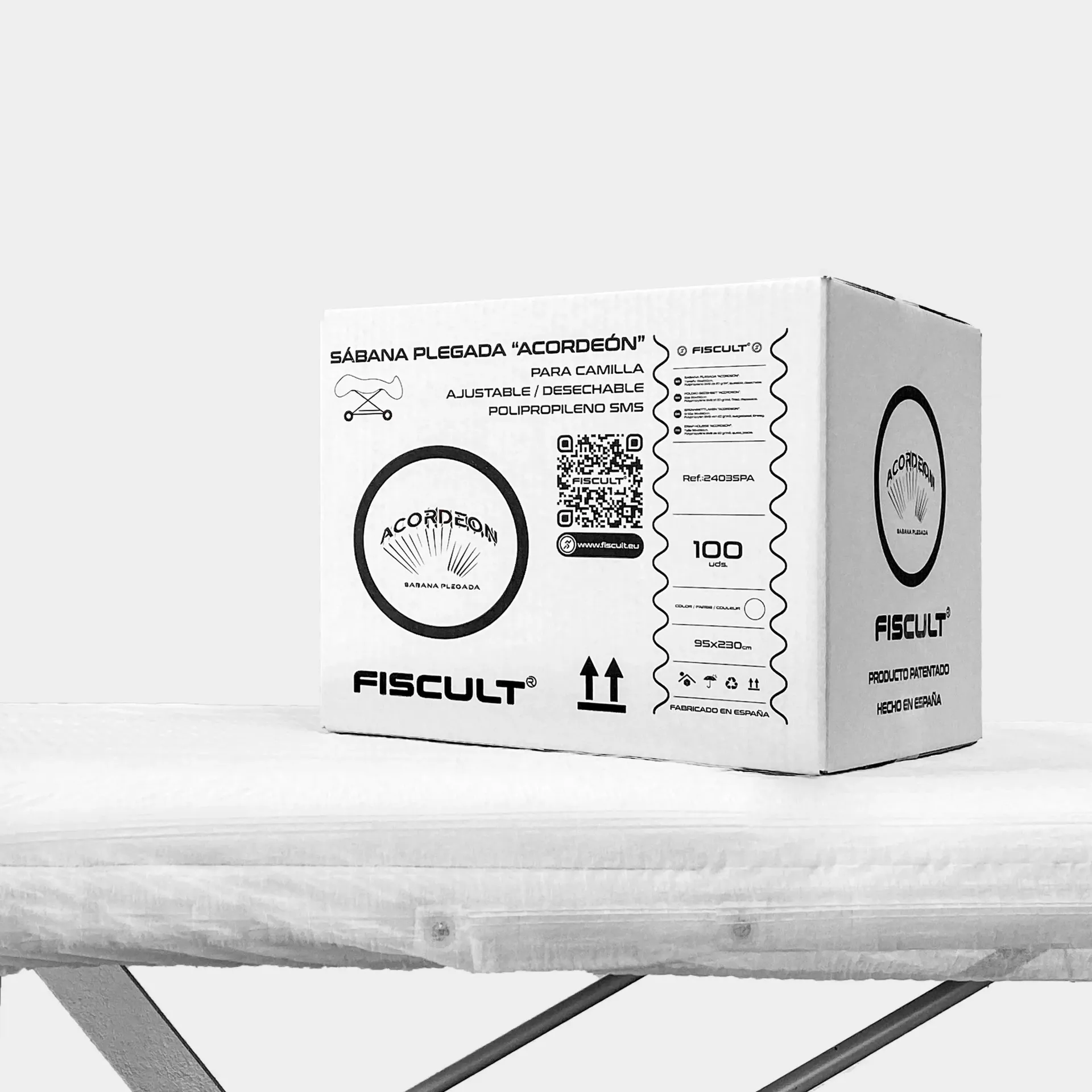 Sábana plegada "Acordeón" - Pack de 100 uds (Blanco)
