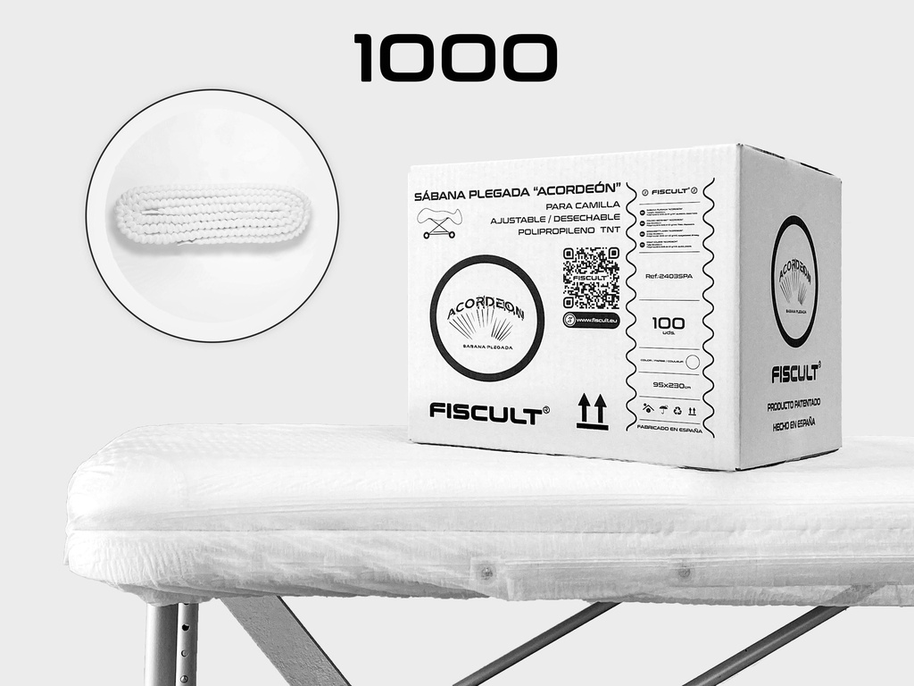 Sábana plegada "Acordeón" - Pack de 1000 uds (Blanco)